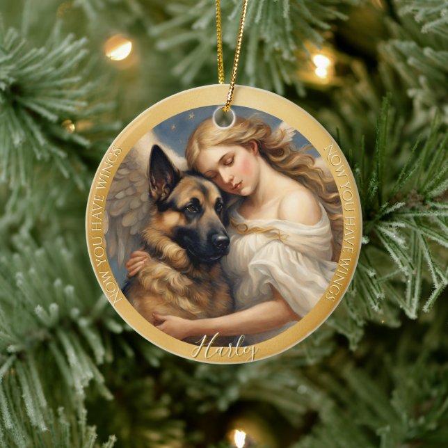  German Shepherd Art Photo Keepsake Christmas Ceramic Tree Decoration (Tree)