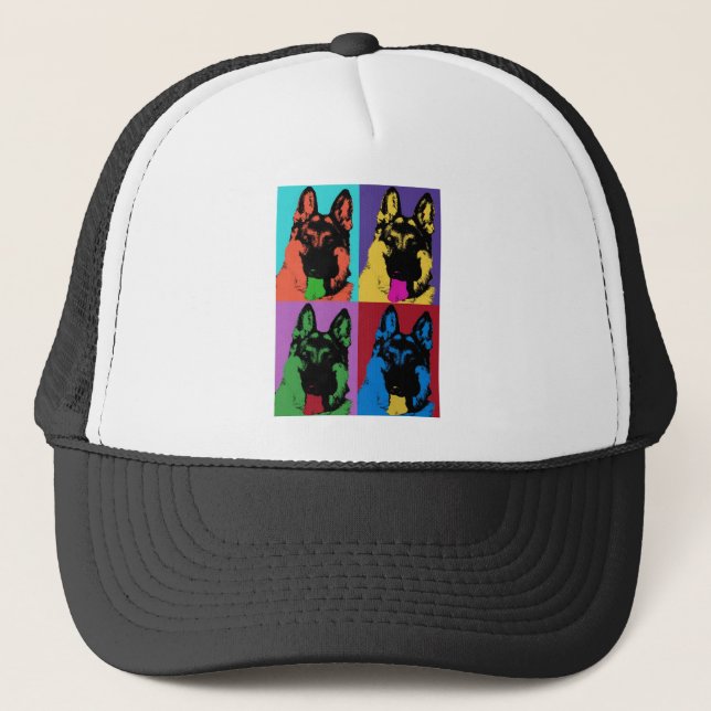 German Shepherd Art Trucker Hat (Front)