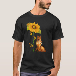 German Shepherd Auntie Sunflower Dog Paws Owner Fa T-Shirt