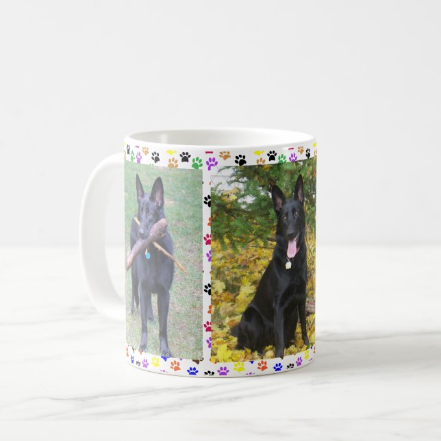 German Shepherd, Autumn and Toys & Paw Prints, ZKA Coffee Mug (Front Left)