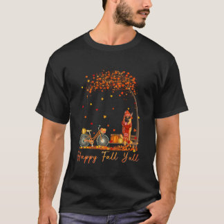 German Shepherd Autumn Fall Pumpkin Truck Mappe Th T-Shirt