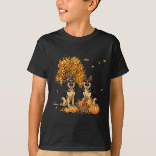 German Shepherd Autumn Leaf Fall Dog Halloween T-Shirt