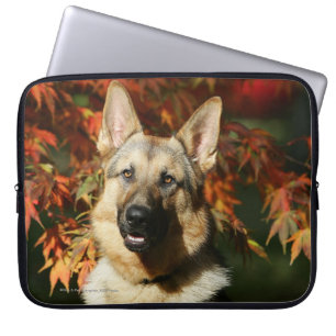 German Shepherd Autumn Leaves Laptop Sleeve