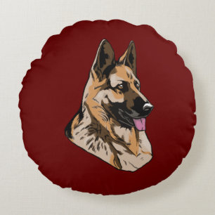 German Shepherd Awesome Guard Dog Round Cushion