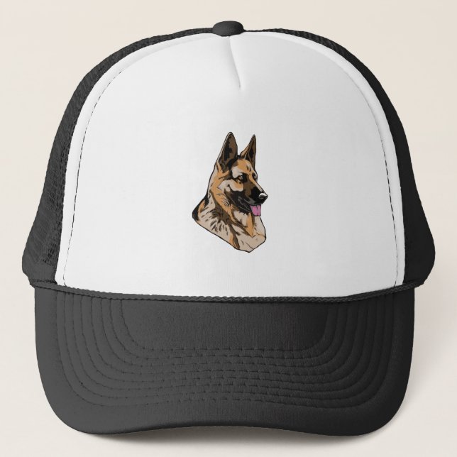 German Shepherd Awesome Guard Dog Trucker Hat (Front)