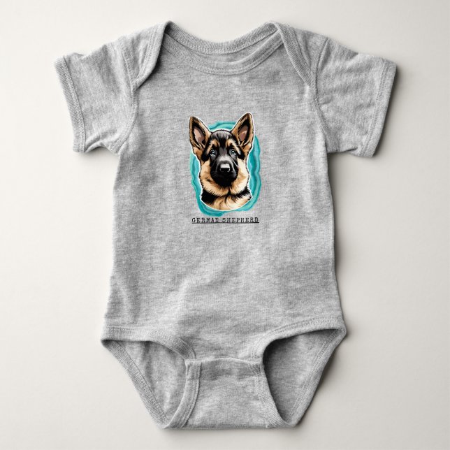 German Shepherd Baby Bodysuit (Front)