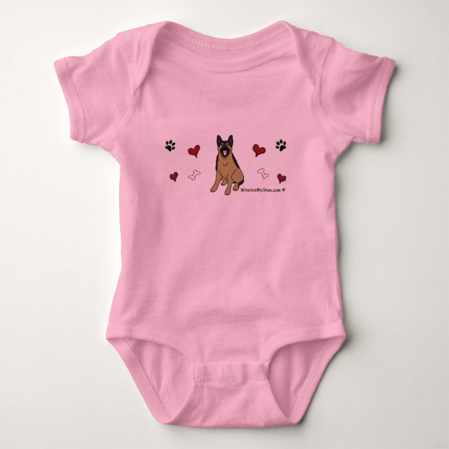 german shepherd baby bodysuit (Front)