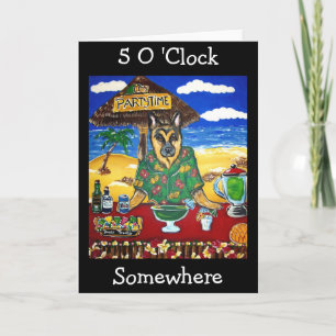 German Shepherd Bartender Card