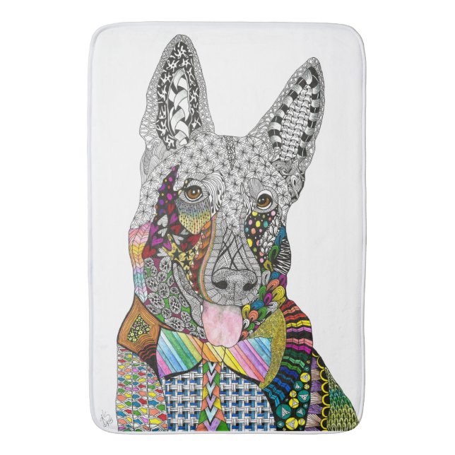 German Shepherd Bath Mat (Front Vertical)