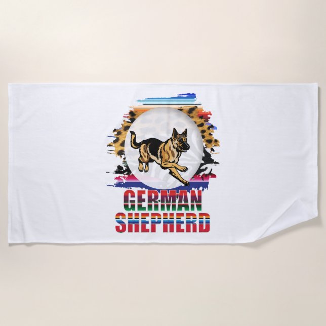 German Shepherd Beach Towel (Front)