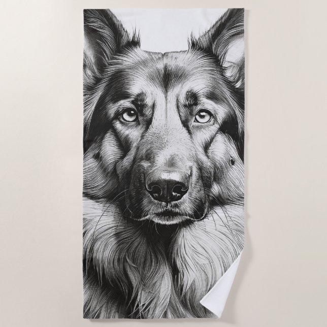 German Shepherd Beach Towel (Front)