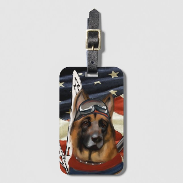 GERMAN SHEPHERD BIATHLON  LUGGAGE TAG (Front Vertical)