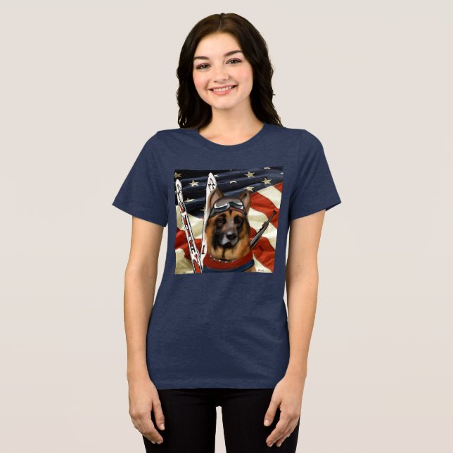 GERMAN SHEPHERD BIATHLON  Tri-Blend SHIRT (Front Full)