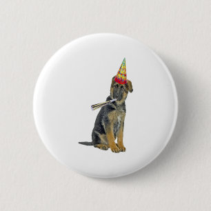 German Shepherd Birthday  6 Cm Round Badge