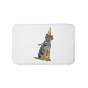 German Shepherd Birthday  Bath Mat