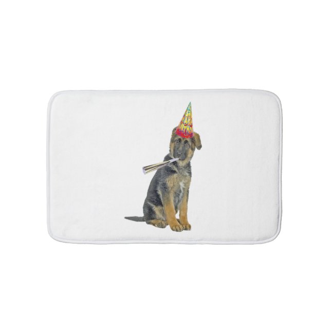 German Shepherd Birthday  Bath Mat (Front)