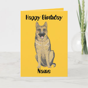 German Shepherd Birthday Cards customise