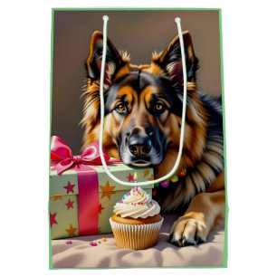 German Shepherd Birthday Medium Gift Bag