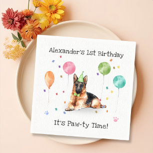 German Shepherd Birthday Party Napkin