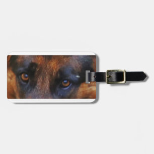german-shepherd-black and red eyes luggage tag
