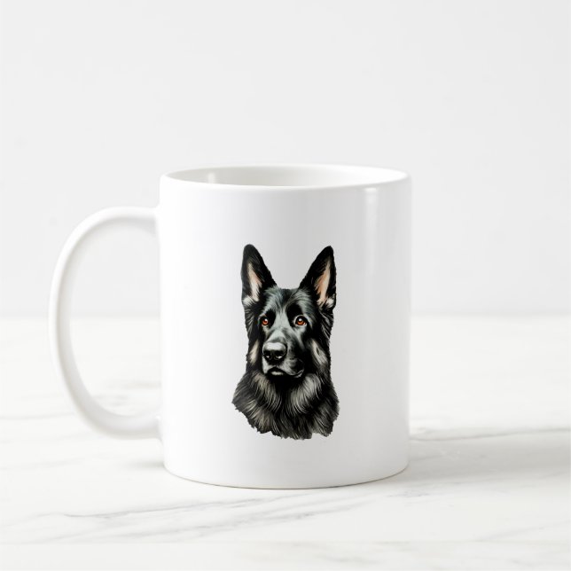 German Shepherd Black And Tan Coffee Mug (Left)