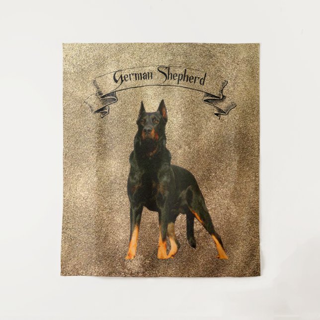 German Shepherd, black  Bandanna Luggage Handle Wr Tapestry (Front)