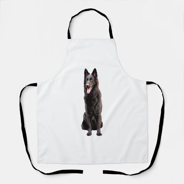 German Shepherd Black Dog  Apron (Front)