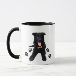 German shepherd black puppy mug