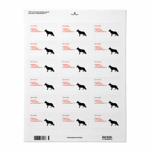 German Shepherd Black Silhouette Label