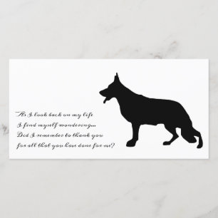 German Shepherd Black Silhouette Thank You Card