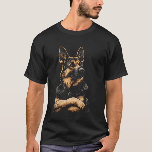 German Shepherd Black T-Shirt (Front)