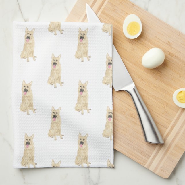 German Shepherd (Black & Tan) Tea Towel (Quarter Fold)