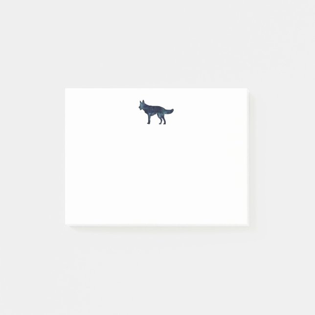German Shepherd Black Watercolor Silhouette Post-it Notes (Front)