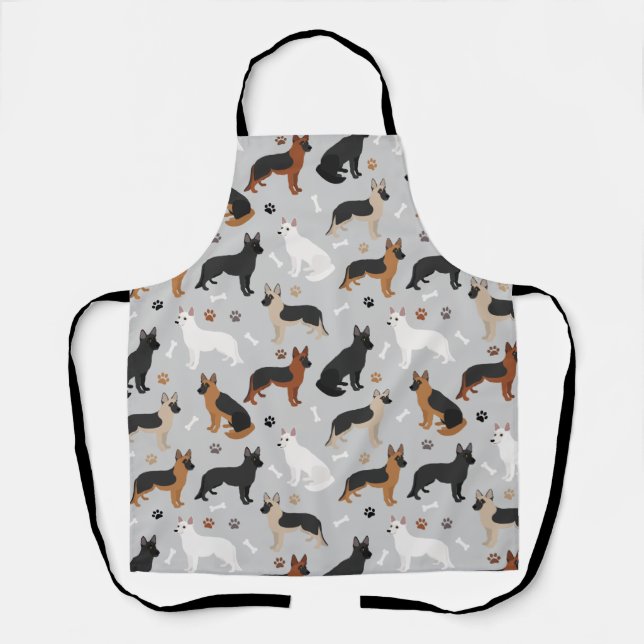 German Shepherd Bones and Paws Apron (Front)