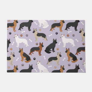 German Shepherd Bones and Paws Doormat