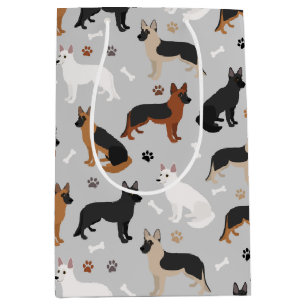 German Shepherd Bones and Paws Medium Gift Bag