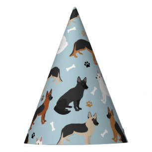 German Shepherd Bones and Paws Party Hat