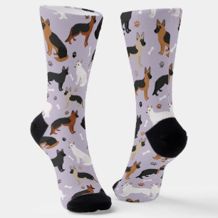 German Shepherd Bones and Paws Socks