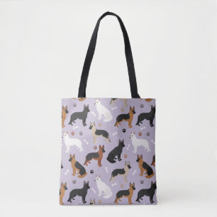 German Shepherd Bones and Paws Tote Bag