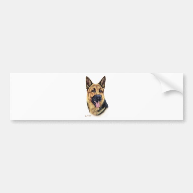 German Shepherd Bumper Sticker (Front)