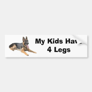 German Shepherd Bumper Sticker My Kids Have 4 Legs