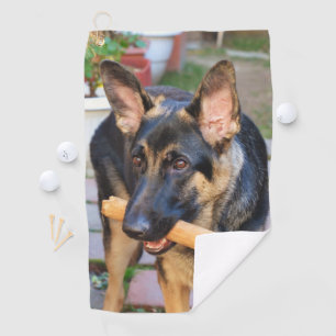 German Shepherd by Shirley Taylor Golf Towel