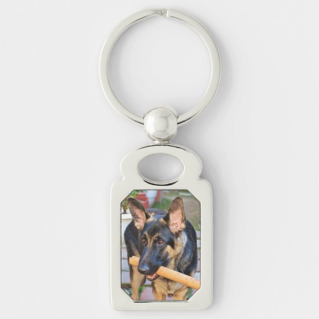 German Shepherd by Shirley Taylor Key Ring (Front)
