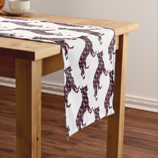 German-Shepherd-Cancer-Ribbon-Black Short Table Runner