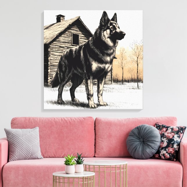 German Shepherd Canvas Print (Insitu(LivingRoom))