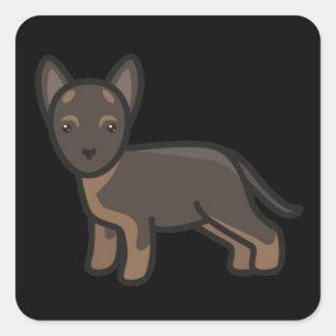 German Shepherd cartoon another one Square Sticker