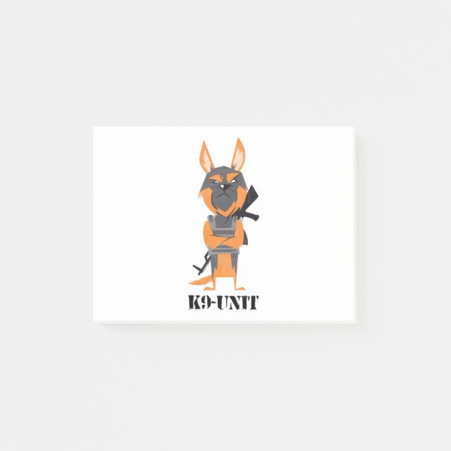 German Shepherd Cartoon K9 Unit Dog Design Post-it Notes (Front)