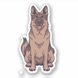 German Shepherd Cartoon Portrait