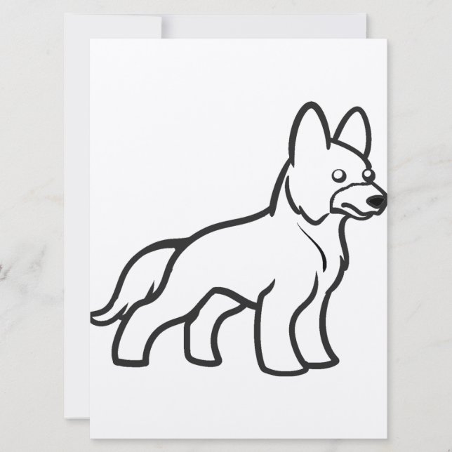 german shepherd cartoon white (Front)
