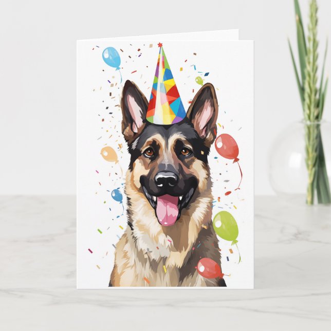 German Shepherd Celebration Greeting Card (Front)